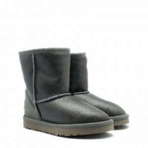 Детские угги обливные Classic Short Metallic Grey