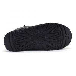Mens Classic Short Zip Metallic Black